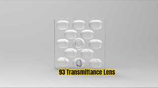 لنز LED مربعی 50 میلی متری ROHS 93 درصد ضریب گذر